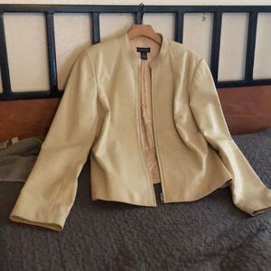 Tan Leather Motorcycle-Style Jacket
